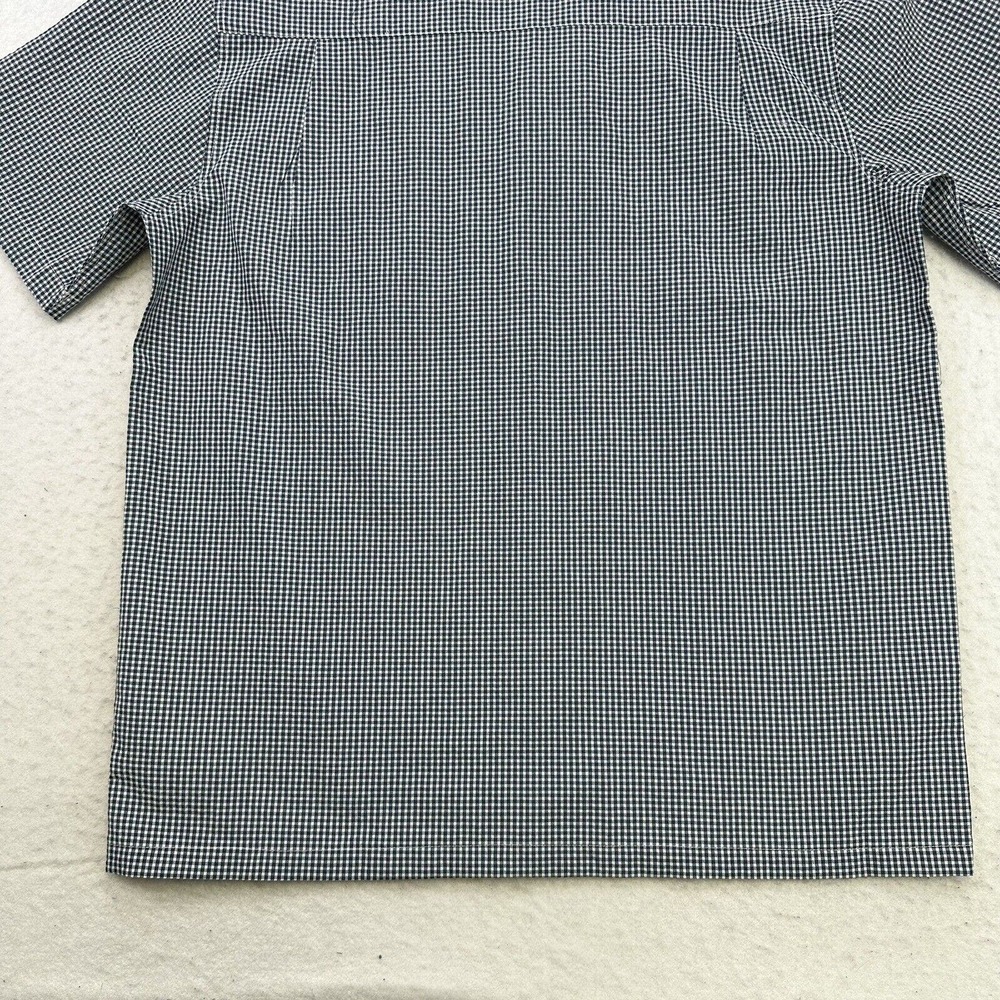 Crown & Ivy Shirt Mens Medium M Blue White Plaid Button Up Short Sleeve Classic - Picture 12 of 12